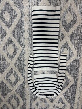 Fashion Nova White and Black Striped Kids two piece